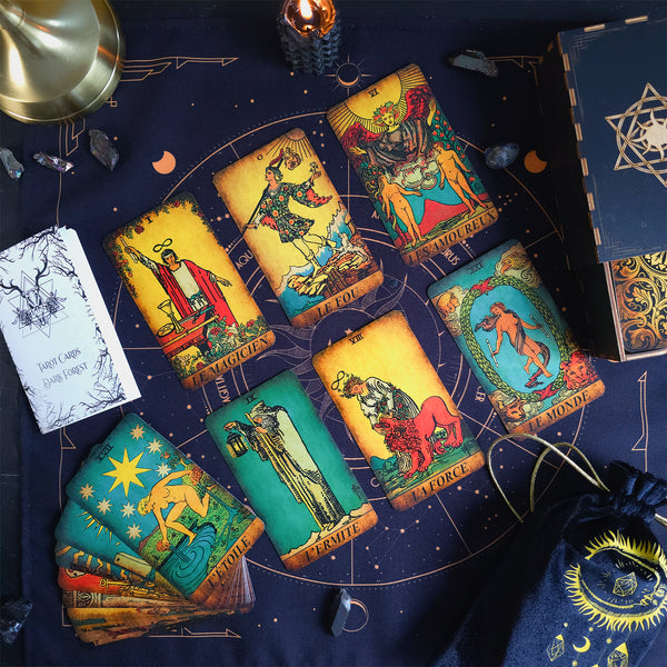 French Edition The Smith-Waite Tarot Borderless Vintage Tarot Cards